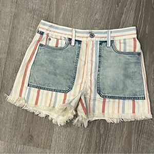 AE Striped Shorts with Denim Pockets